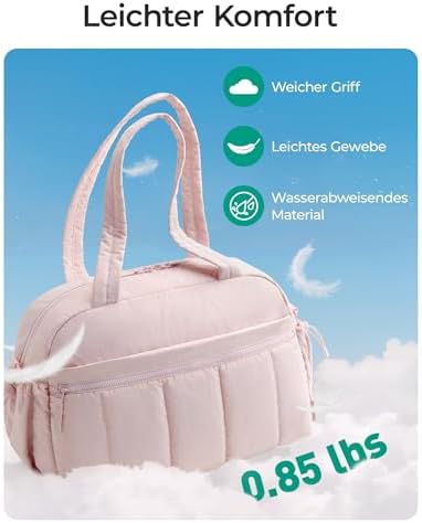 41ebn8bodbl. ac 2.jpg Bagsmart Puffer Reisetasche Damen 24L Wasserabweisend Travel Bag Fitness Kamel