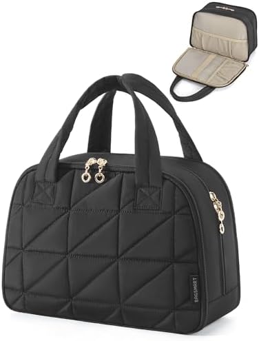 41eeu35dc1l. ac .jpg Bagsmart Kulturtasche Damen, große Reise Kulturbeutel, bauschige Kosmetiktasche, Reisetasche für Makeup Bag und Kosmetik