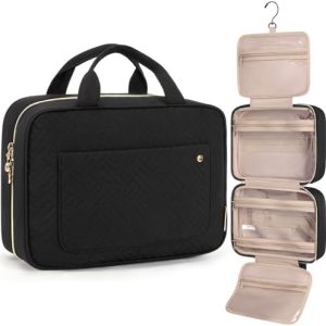 BagSmart Kulturbeutel Damen, Kulturtasche zum Aufhängen, Transparent für Makeup und Toilettenartikel, ideal für Reisen