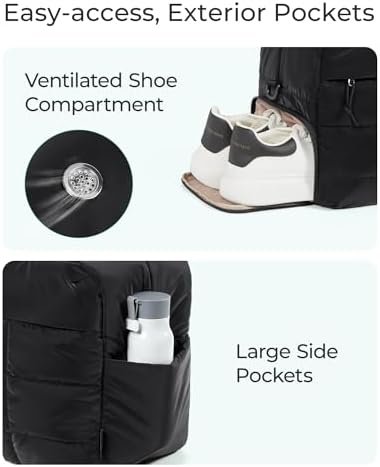 41fa6p3wyl. ac .jpg BagSmart Wasserabweisende Puffer Reisetasche für Damen zum Weekender und Sport | BagSmart kleine Sporttasche mit Schuhf