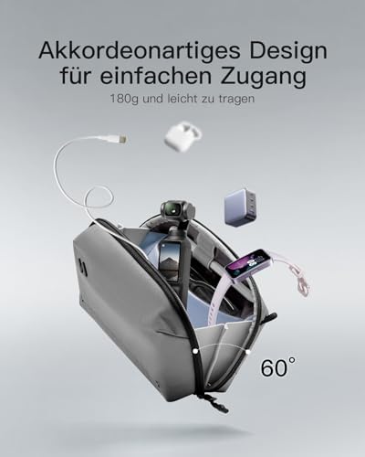 41fctrpgiil. ac .jpg Portabler Kabeltasche Inateck, Spritzwassergeschützte Organisator für Elektronik, Reisezubehör, Kabel, Power Banks, Hubs