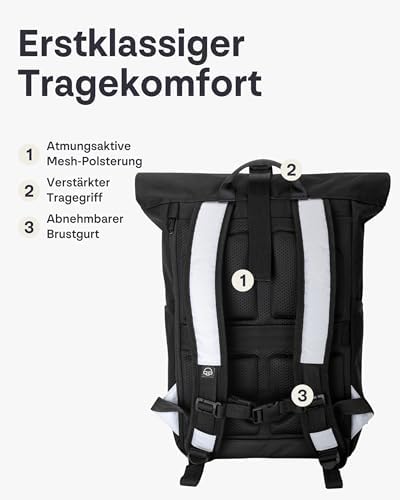 41fbgzubwyl. ac .jpg Johnny Urban Rucksack Damen und Herren - Allen Medium - Wasserabweisend - Mit Laptopfach für Uni, Fahrrad und Business -