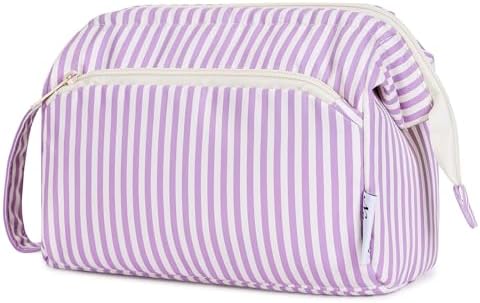 41ftq46mtcl. ac 1.jpg Narwey Minzgrün Kulturtasche Damen Reise Make-up-Tasche Weit Offene Tasche Kosmetiktasche