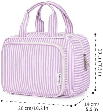 41fyejcj0tl. ac .jpg Narwey Damen Waschtasche Groß & Kosmetiktasche für Herren & Kinder (Kleine Graublaue Blume)