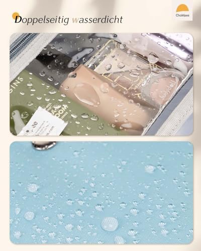 41geqq3uwfl. ac .jpg Chakipee Wasserdichte Reisekulturbeutel zum Aufhängen für Damen – Leichte Waschtasche mit Klarfenster, Ideal für Make-up
