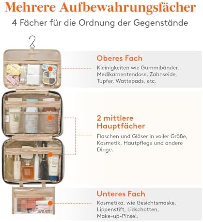 41gm5mdfrl. ac .jpg Lifewit Reise Kulturbeutel Damen zum Aufhängen mit Organizer Funktion Groß Pink Recycled Claim Standard 100