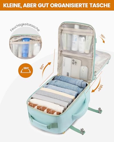 41gbqhpd4xl. ac .jpg LOVEVOOK Ryanair Handgepäck für Damen Herren | Carry On Tasche 40x30x20cm | Eurowings Wizz Cabine Richtung | Laptop Komp