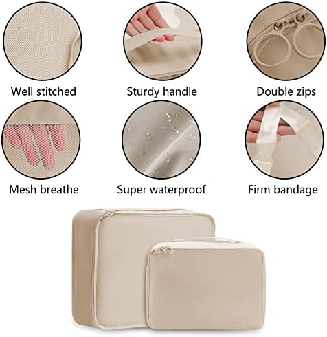 41h s zqvhl. ac .jpg Newaner Koffer Organizer, Multifunktionale packwürfel, Wasserdichte, für Reise und Urlaub, Beige