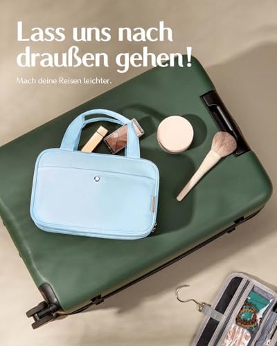 41i0x9zyul. ac .jpg Chakipee Wasserdichte Reisekulturbeutel zum Aufhängen für Damen – Leichte Waschtasche mit Klarfenster, Ideal für Make-up