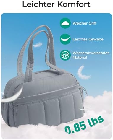 41igsqpvohl. ac 2.jpg Bagsmart Puffer Reisetasche Damen 24L Wasserabweisend Travel Bag Fitness Kamel