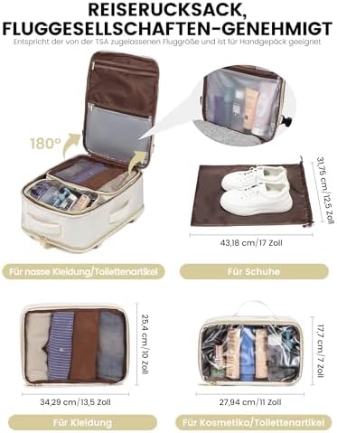 41iim5ft7gl. ac .jpg LARGE LOVEVOOK Rucksack Handgepäck Flugzeug, Reiserucksack Damen, 45x36x20 L Laptop 17 Zoll, Beige