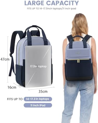 41iemt93yl. ac .jpg LOVEVOOK Damen Rucksack, 15,6 Zoll Laptop Schulrucksack, Wasserdicht, Reiserucksack, Beige OEKO-TEX STANDARD 100