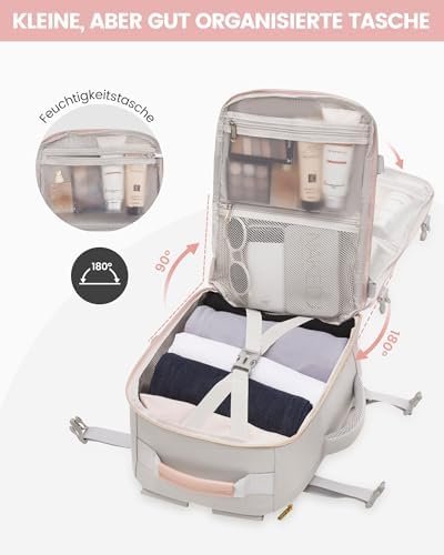 41if5yndayl. ac .jpg LOVEVOOK Ryanair Handgepäck für Damen Herren | Carry On Tasche 40x30x20cm | Eurowings Wizz Cabine Richtung | Laptop Komp