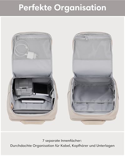 41j7vwndjel. ac .jpg LARKSON Laptop Rucksack Herren & Damen Schwarz - Notebook Backpack für Business- und Reisegebrauch - 16 Zoll Wasserabwei