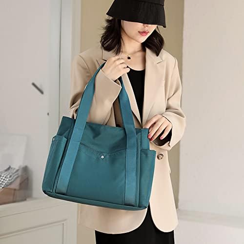 41jrhmqiyol. ac .jpg JIANLINST Schwarz Lässige Schultertasche Damen Handtasche Multi-Pocket Tote Henkeltasche Shopper