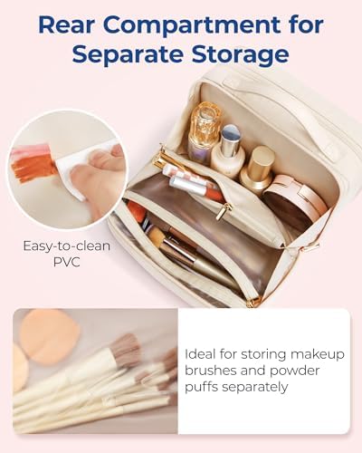 41jbseq3hql. ac .jpg BagSmart Kosmetiktasche Make-up Organizer Große Kulturbeutel Weit zu öffnende, für Toilettenartikel in Reisegröße, Zubeh