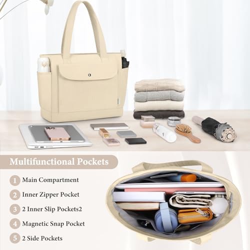 41jckdhhgwl. ac .jpg IGOLUMON Handtaschen Damen mit Reißverschluss und Magnetischer Druckknopf für Arbeit und Reisen - Große Tasche zum Trage
