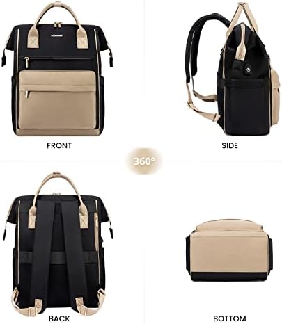 41jsprq8f l. ac .jpg LVOOK Rucksack Damen 15,6 Zoll Laptop Schulrucksack Wasserdicht mit USB & Laptopfach, ideal für Arbeit, Schule & Uni, Re