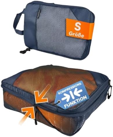 41jtvpgtxyl. ac .jpg Travely Kompression Packwürfel - 8-teiliges Set - Packwürfel für Reise und Rucksack - Kompressionsbeutel als Kofferorgan