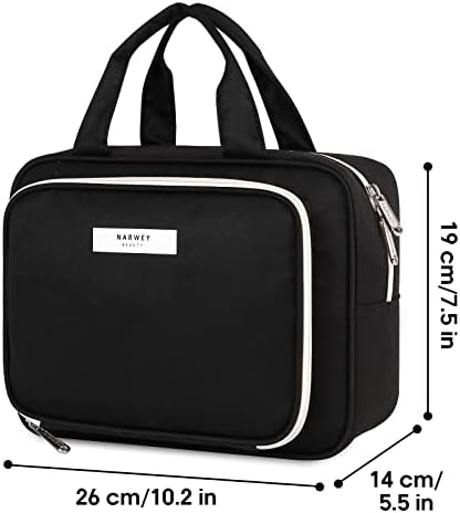 41kat2qr8xl. ac .jpg Narwey Damen Waschtasche Groß & Kosmetiktasche für Herren & Kinder (Kleine Graublaue Blume)