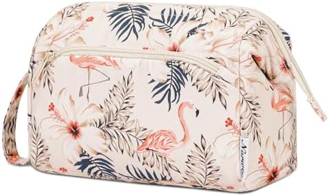 41krx37nll. ac 1.jpg Narwey Minzgrün Kulturtasche Damen Reise Make-up-Tasche Weit Offene Tasche Kosmetiktasche