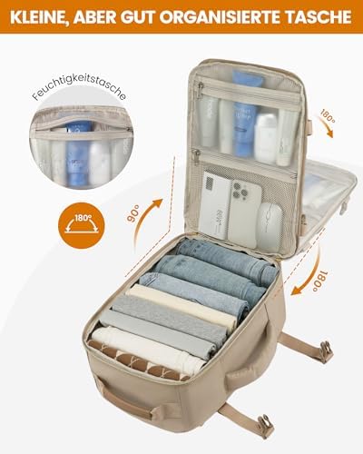 41kzno9e2pl. ac .jpg LOVEVOOK Ryanair Handgepäck für Damen Herren | Carry On Tasche 40x30x20cm | Eurowings Wizz Cabine Richtung | Laptop Komp