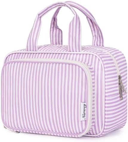 41ky861yy0l. ac .jpg Narwey Damen Waschtasche Groß & Kosmetiktasche für Herren & Kinder (Kleine Graublaue Blume)