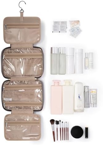 41l28danuel. ac .jpg Bagsmart Kulturbeutel für Damen zum Aufhängen, Transparente Kosmetiktasche, Reisetaschentasche