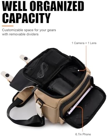 41lfai0nitl. ac .jpg Cwatcun Wasserdichte Kameratasche für Spiegelreflex und Kompaktkamera Cwatcun Vintage Kamera Messenger Tasche für System