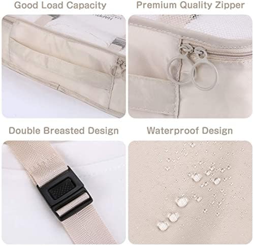 41lyuxvyyhl. ac .jpg LSLANSOON Reiseverpackung für Beige Reisewürfel - leicht und faltbar, perfektes Gepäckaufbewahrungset für Touristen (Bei