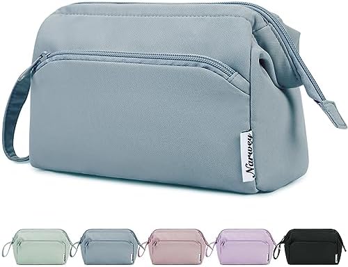 41m2zsmfs5l. ac 1.jpg Narwey Minzgrün Kulturtasche Damen Reise Make-up-Tasche Weit Offene Tasche Kosmetiktasche