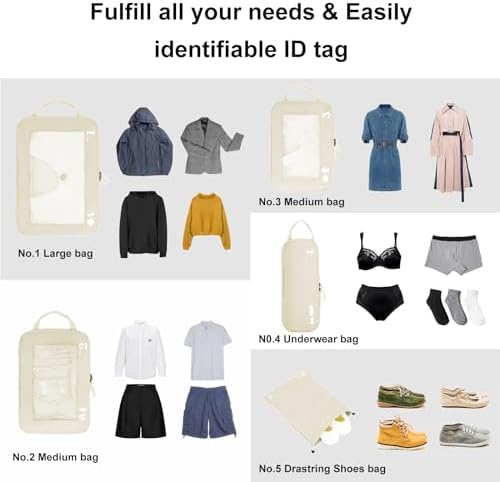 41mx6oiedhl. ac .jpg ECOHUB 5 Teilige Kompression Koffer Organizer Set für Reiseglobalrecyclemax