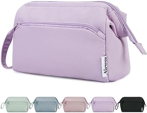 41mkg35zofl. ac 1.jpg Narwey Minzgrün Kulturtasche Damen Reise Make-up-Tasche Weit Offene Tasche Kosmetiktasche
