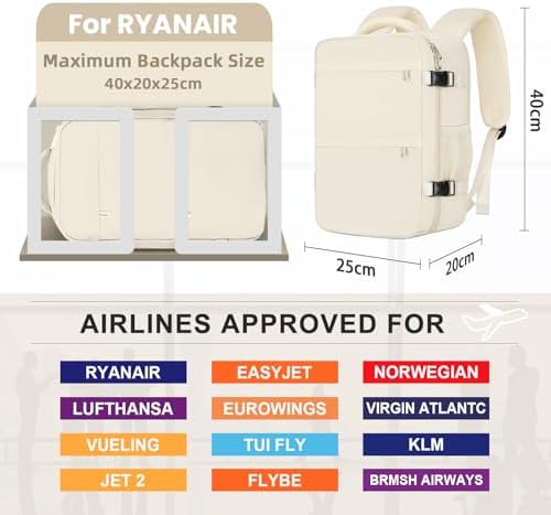 41mq8gxtuel. ac .jpg Cmezevi Reiserucksack 20L für Business und Reisen - Beige