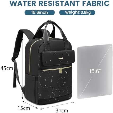 41nyighz sl. ac .jpg LOVEVOOK Damen Rucksack, 15,6 Zoll Laptop Schulrucksack, Wasserdicht, Reiserucksack, Beige OEKO-TEX STANDARD 100