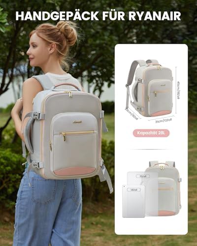 41o8htdeunl. ac .jpg LOVEVOOK Ryanair Handgepäck für Damen Herren | Carry On Tasche 40x30x20cm | Eurowings Wizz Cabine Richtung | Laptop Komp