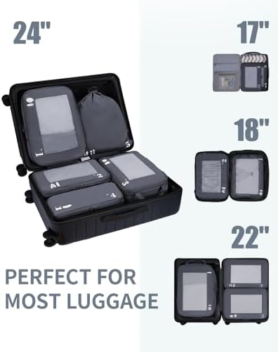 41oaea0crnl. ac .jpg ECOHUB 5 Teilige Kompression Koffer Organizer Set für Reiseglobalrecyclemax