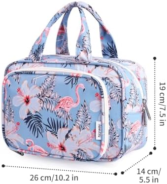 41oacf5kocl. ac .jpg Narwey Damen Waschtasche Groß & Kosmetiktasche für Herren & Kinder (Kleine Graublaue Blume)