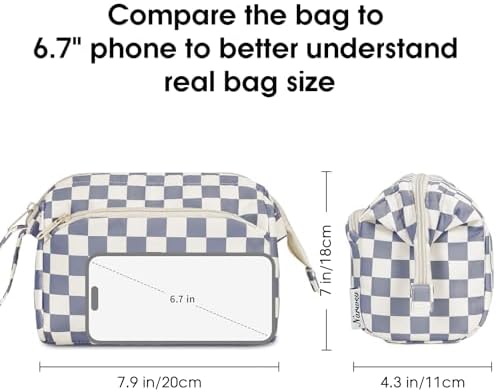 41on2ywk2tl. ac 1.jpg Narwey Minzgrün Kulturtasche Damen Reise Make-up-Tasche Weit Offene Tasche Kosmetiktasche