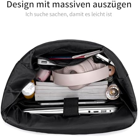 41oxiklkewl. ac .jpg BJIAX Rolltop Rucksack Wasserdichter Laptop 17,3" Groß für Damen und Herren Reisen und Arbeiten Schwarz 24L/32L