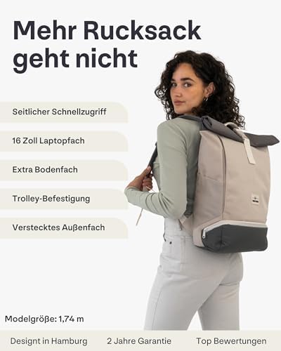 41p6cm iual. ac .jpg Johnny Urban Rucksack Damen und Herren - Allen Medium - Wasserabweisend - Mit Laptopfach für Uni, Fahrrad und Business -