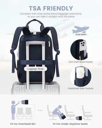 41prcozmall. ac .jpg LOVEVOOK Damen Rucksack, 15,6 Zoll Laptop Schulrucksack, Wasserdicht, Reiserucksack, Beige OEKO-TEX STANDARD 100