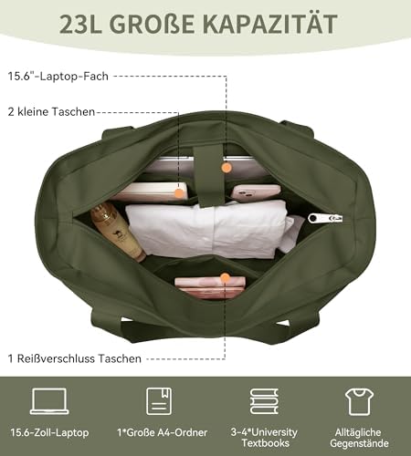 41pcua7l9wl. ac .jpg KALIDI FANCY FOREST Groß Mit 15,6 Zoll Laptopfach Handtasche FüR Arbeit Uni Reisen