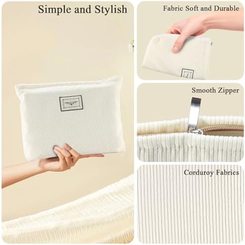 41pkhsx5igl. ac .jpg Yosemy Multifunktional Kosmetiktasche Waschtasche für Damen | Yosemy Khaki Cord-Kosmetiktasche zur Reise | Yosemy Multi