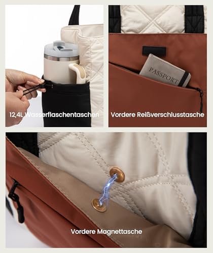 41plkxjwudl. ac .jpg LOVEVOOK Große Arbeitstasche für Damen mit Laptoptasche und Bürotasche OEKO-TEX STANDARD 100 Reise-Re Modelo LOVEVOOK Le