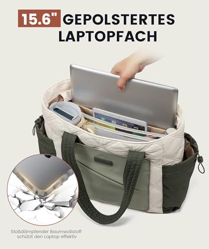 41q8u4midgl. ac .jpg LOVEVOOK Große Arbeitstasche für Damen mit Laptoptasche und Bürotasche OEKO-TEX STANDARD 100 Reise-Re Modelo LOVEVOOK Le
