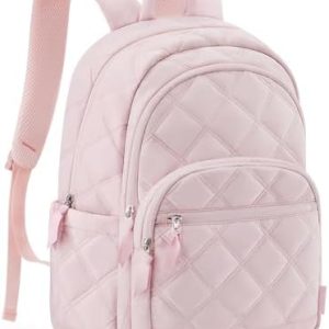 Bagsmart Wasserdichte 15,6-Zoll-Laptop Rucksack Damen, Schul- und Sportrucksack, Gesteppt, 15,6-Zoll-Freizeittasche