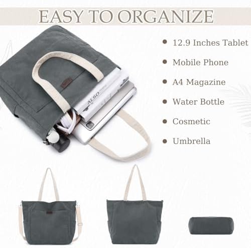 41qyfl4kibl. ac .jpg Chase Chic Cord Tasche Große Shopper Tasche Damen Laptoptasche Handtasche für Arbeit und Schule mit Riemen