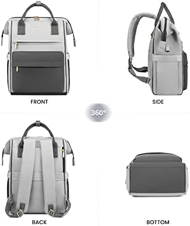 41qhl9p6nll. ac .jpg LVOOK Rucksack Damen 15,6 Zoll Laptop Schulrucksack Wasserdicht mit USB & Laptopfach, ideal für Arbeit, Schule & Uni, Re