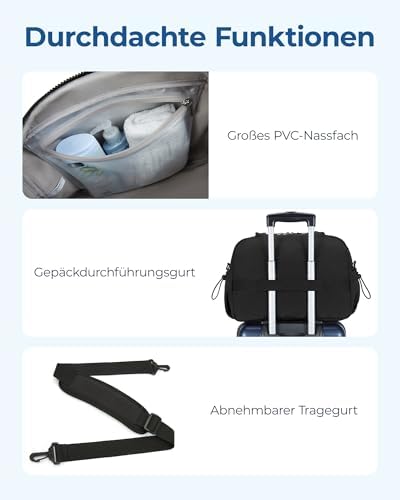 41qkbiiic3l. ac 2.jpg Bagsmart Puffer Reisetasche Damen 24L Wasserabweisend Travel Bag Fitness Kamel